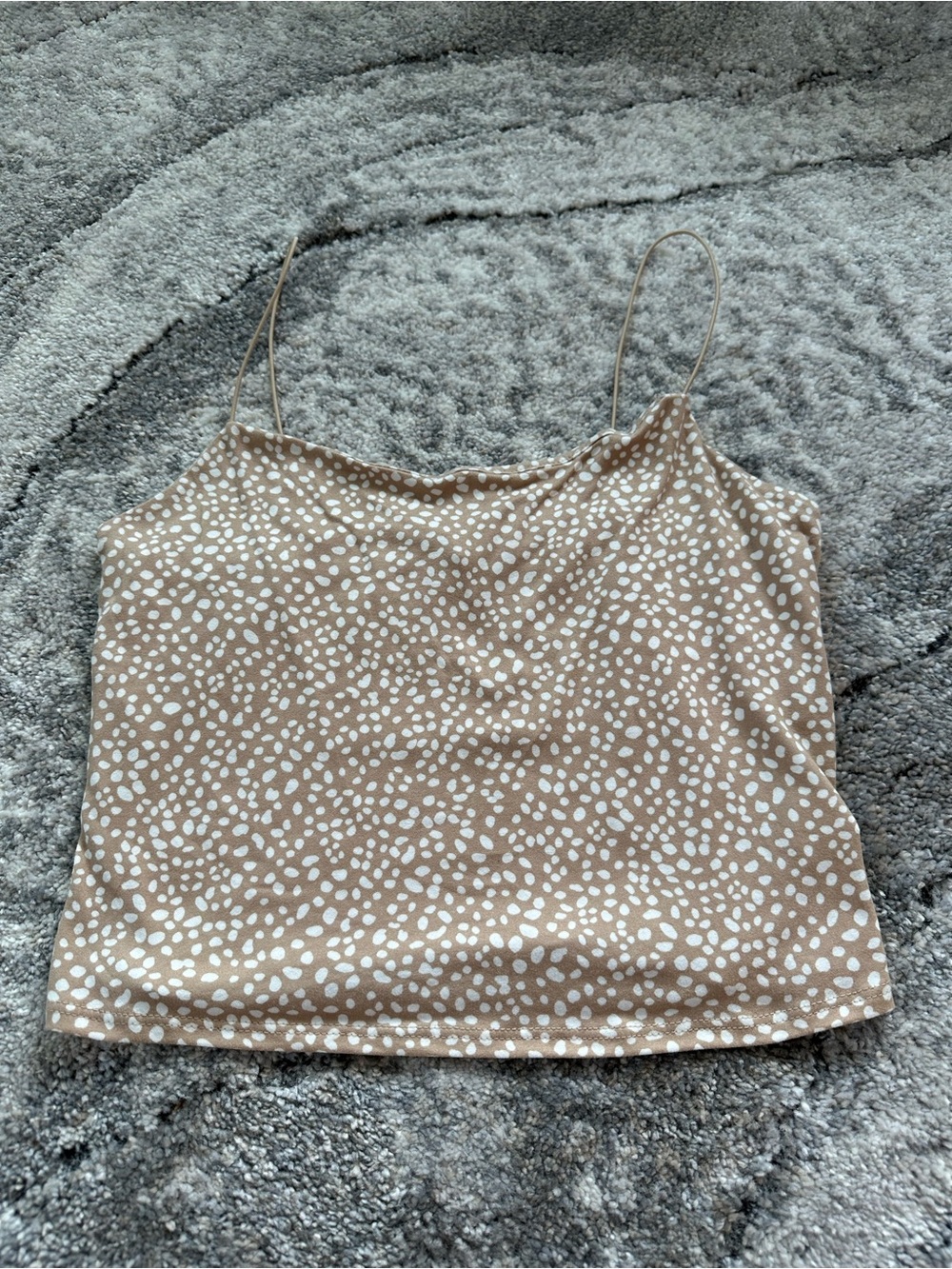 gaze Beige Spotted Spaghetti-Strap Cami